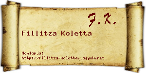 Fillitza Koletta névjegykártya